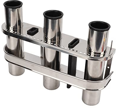 Rutenhalter, Angelrutenhalter Marine Edelstahl 3 Tube Link Rutenhalter Rod Pod mit Werkzeugleiste für Marine Yacht Boot LKW RV