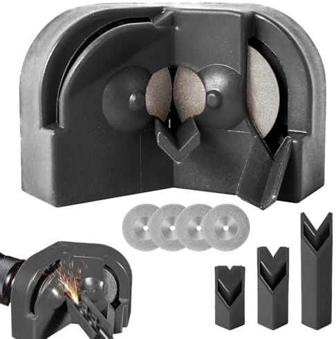 Drill Bit Sharpener for All Bits, Multipurpose Drill Bit Grinding Sharpener with 4 Grinding Wheels, Drill Machine Blade Sharpening Tool for Carbide, Masonry, High-Speed Steel, Cobalt and Tin-Coated
