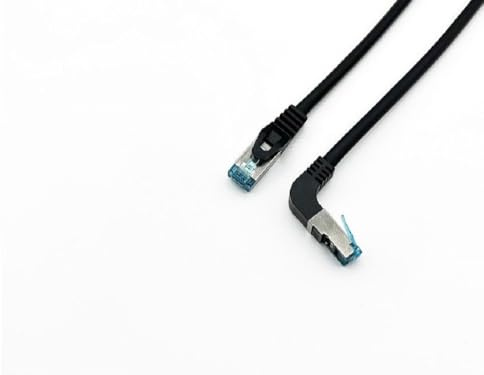 Equip 605890 Cat.6A S/FTP patchkabel, vinklad till rak kontakt, 1,0 m, svart