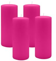 4er Set Adventskranzkerzen Fuchsia Pink Ø 40 x 200 mm