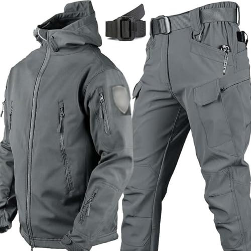 Generisch Militärische Tarn Jagduniform Herren Softshell Jacke Taktische Uniformen Militärische wasserdichte Armee Kampfanzug Sets Jagdbekleidung Hose Leicht Outdoor ReißVerschluss,E,M