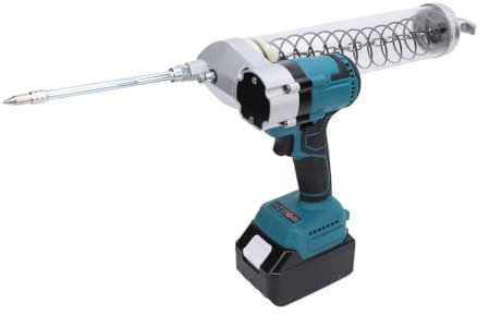 Fafeicy Pistola Engrasadora con Batería de 12000 PSI con Manguera Flexible, Gatillo de Velocidad Variable y Luz LED para Fácil Mantenimiento y Portabilidad (Enchufe Europeo de 100 a 240