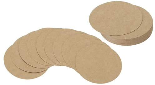 PATIKIL 2 Zoll Kreis Karton, 25 Stück runde Form Ausschnitte Papier dickes Karton Untersetzer für DIY Bastelprojekte Klassenzimmer Pinnwanddekoration, Kraftfarbe