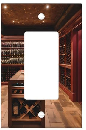 Cubiertas de salida con impresión de bodega de vino tinto, 1 placa de pared de tamaño estándar, cubiertas de placas frontales de policarbonato de doble salida