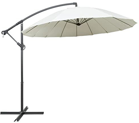 Xichuzi Ampelschirm Weiß 3 m Aluminium-Mast, Balkon Sonnenschirm, Marktschirm, Garten, Balkon Schirm, Sonnen Schirme, Balkonschirm,