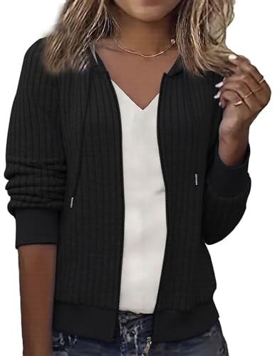 Yeenily Felpa Donna con Zip E Cappuccio Felpa Pile Donna Pile Donna Invernale Leggera A Maniche Lunghe con Tasche Outwear