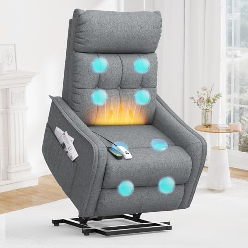 sisolos Relaxsessel Fernsehsessel Massagesessel mit Aufstehhilfe Elektrisch Sessel Wohnzimmer mit Massagefunktion und Wärmefunktion, 2 Seitentaschen, Relaxsessel mit Liegefunktion, TV Sessel