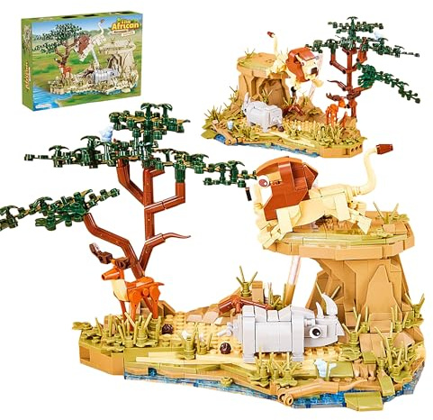 Pasyru Mini Street View Ensemble de Briques de Construction, 755 Pièces Prairie d'animaux Model Architecture Set, DIY Kit de Construction de Jouet, Cadeau de pour Ados et Adultes