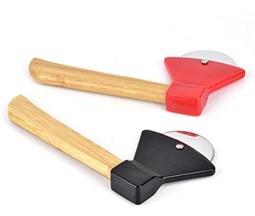 UPALDHOU Pizzaschneider, Axt-Pizzaradmesser mit Rotierender Klinge, Hochwertiger 430er Edelstahl Zum Schneiden von Pizzas, Pfannkuchen in der Küche oder Im Restaurant (Black)