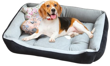 Kanoauo Cama ortopédica para perros | Sofá antideslizante suave con manta - Cama para perros mayores Base antideslizante | Para razas pequeñas, medianas y grandes de interior, salón, balcón, casa