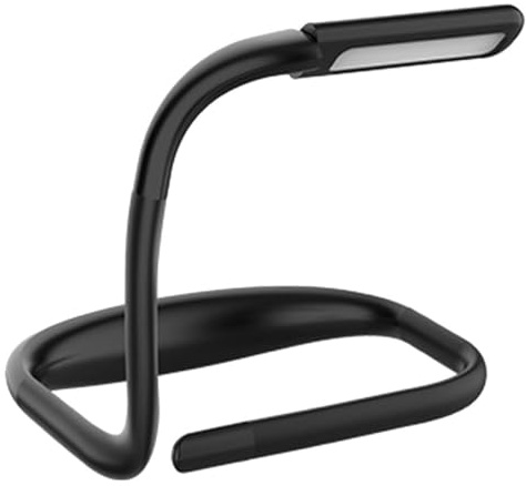 GRIRIW Rechargeable LED Book Light with Flexible Arm, Eye-Friendly Wide Beam Reading Lamp, 3-Color Continuous Dimming Night Reading Light for Bed Use