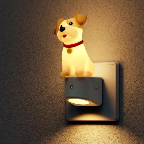 LOHAS-LED Nachtlicht Steckdose, Schnauzer Nachtlicht mit Dämmerungssensor | RGB + Warmweiß 3000K, Farbwechsel, Niedliches 3D Steckdosenlicht für Flur, Treppenhaus, Schlafzimmer, Küche, Toilet