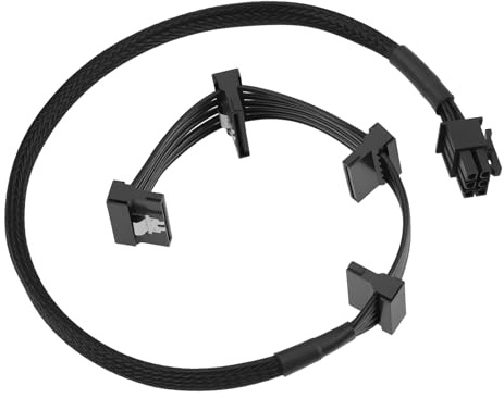 LT Easiyl Cable de Alimentación con Bloqueo SATA III de 6 Pines A 15 Pines 4 Unidades Compatible con Rosewill Photon de 50 Cm