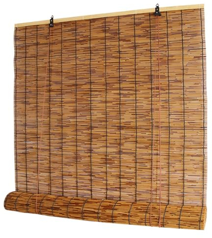 Bambusrollo aussenbereich 85 100 120 140 160 155cm Breit Balkon sichtschutz Bambus Rollo Schilf Vorhang Wetterfest Seitenzugrollo Outdoor(165W x 240H cm)