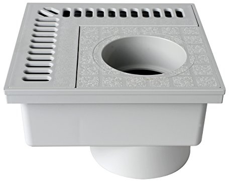 First Plast CHAN20G Chiusino Sifonato ad Angolo in PVC, Grigio, 200 x 200 mm