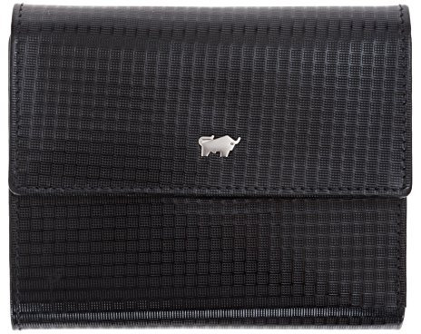 BRAUN BÜFFEL Damen Geldbörse aus Leder Modell Pirana, Terra, Magic + Schlüßeletui Leder (Magic M Schwarz 045)