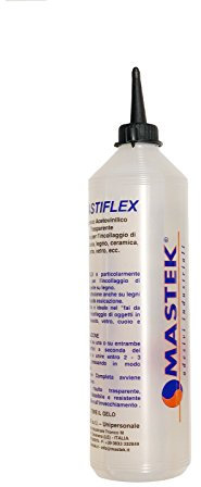 Colla liquida trasparente inodore indicata per l’incollaggio di pelle, cuoio, legno (anche legni lucidi), vetro, ceramica, tessuti, cartone etc (500g)