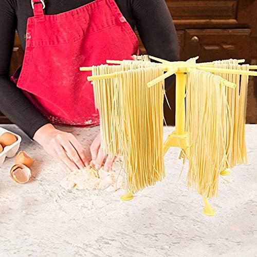Pasta de Cocina Secador de Racks de Secado Fideos Spaghetti Pasta de Secado Rack Stand Dryer Herramienta de Cocina Plegable Rack de Secado Soporte de Fideos Tall Spaghetti Noodle Dryer Stand(Amarillo)