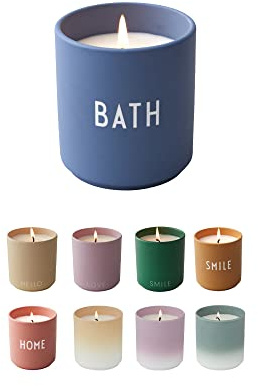 Design Letters Vela Aromática Regalos Originales Para Mujer, Hombre | 16 Oz Velas Decorativas Pequeño | Velas Perfumadas 100% Cera de Soja | Vela de Mecha 15hr Quemar | Aroma de Flores, Madera y Fruta