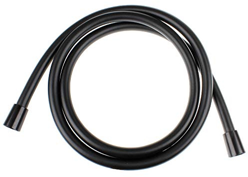 Sanixa JL1117LM Qualitäts Duschschlauch PVC schwarz 150 cm Brauseschlauch für Handbrause Duschbrause Standart Anschluss Gewinde für Badewanne (Schwarz)