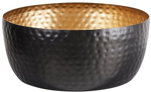 Beliani Bol Décoratif Coupe à Fruits Design en Acier Noir et Doré Idéale pour Salle à Manger Cuisine ou Salon Moderne et Industriel Tendance