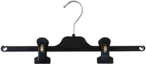 Kiroplast Kleiderbügel für Hosen, Kleiderbügel, platzsparend, Kunststoff, Kleiderbügel 30 cm (Schwarz, 20)