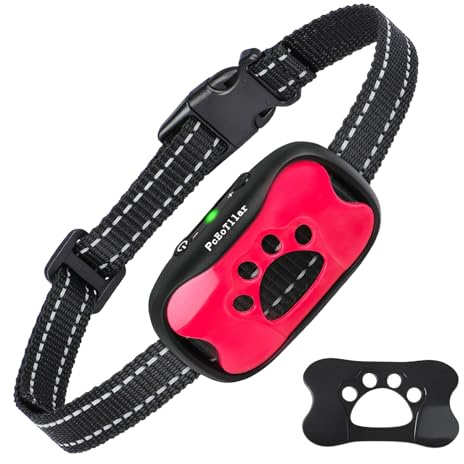 Collare Antiabbaio Cane, Anti Abbaio Ricaricabile per Cani Piccola Media Grande Taglia Regolabile, Dispositivo Per Fermare L'Abbaio Dei Cani Con 7 Sensibilità, Modalità Bip E Vibrazione, Rosa