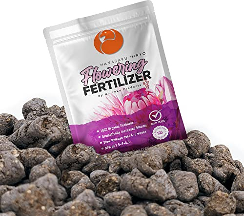 Ho Yoku Bonsai Fertilizer Pellets for Flowering Trees - Bonsai Food Designed for Bougainvillea, Azalea, Wisteria, and Other Trees - Increase Blooms with This Slow Release Granular Bonsai Tree Fertilizer
