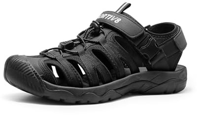 NORTIV 8 Estivi Sandali Sportivi da Uomo Traspiranti Leggeri Antiscivolo Comodi Sandali da Trekking,Size 43,Nero,SNAS222M
