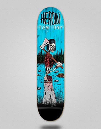 Heroin Monopatin Skate Skateboard Deck Tabla Tom Day Blue 8.75