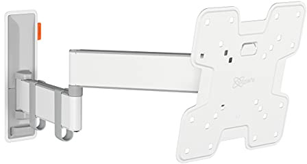 Vogel's Comfort TVM 3245 Vollbewegliche Weiße TV-Wandhalterung für 19-43'' | Müheloses Schwenken Bis Zu 180°, 20° Neigbar, 15 kg Tragkraft, TÜV-Zertifiziert, VESA 200x200, Inkl. Fischer-Dübel