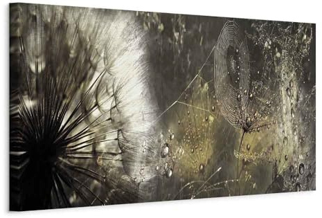 murando Quadro Soffione Fiori 150x50 cm 1 Pezzo - Stampa su Tela Strutturata XXL Grande - Quadri Moderni Soggiorno Grandi - Stampe da Parete Murale Arte Moderno Pittura - b-C-0170-b-d