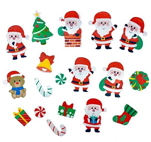 Luxylei 100 pcs Noël Santa Cupcake Toppers Comestible Wafer Papier Fée Gâteau Toppers Gâteau d'anniversaire Cuisson Décoration
