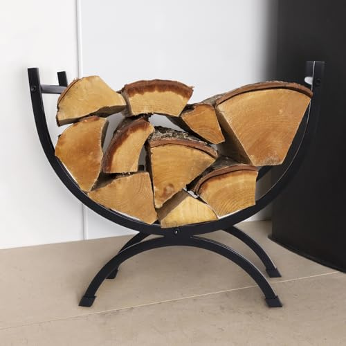 CHARLES BENTLEY Iron Log Holder Antique Finish, H38.5 x L45.5 x W24 cm