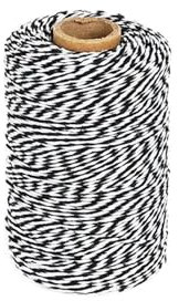 Garten Schnur 100 m rot-weißes Baumwoll-Bäckergarn for Basteln, Garten, Hochzeit, Party, Dekoration, Geschenkverpackung (Color : Blackwhite)