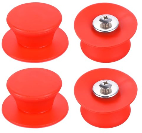 sourcing map Lot de 4 boutons de rechange universels en silicone résistant à la chaleur pour couvercle de casserole de cuisine, rouge