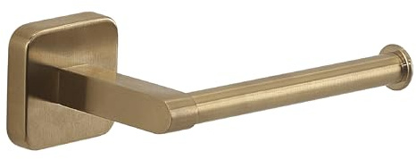 Gedy Tonga Toilettenpapierhalter für Badezimmer, Mattgold, Edelstahl, selbstklebend, ohne Bohrer, 14,3 x 6,9 x 4,7 cm