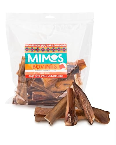 Mimos Rinderkopfhaut für Hunde 12-17 cm, 500g - Hunde Kauartikel 100% aus Rind ganz ohne Zusatzstoffe, Premium Kausnacks ideal für die Zahnreinigung