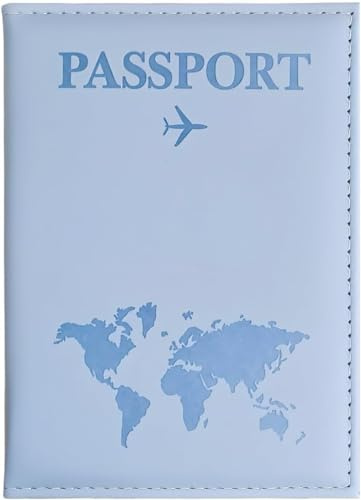 Reisepasshülle, PU-Leder, Reisebrieftasche für Reisepass, Tickets, Karten, Bordkarten, blau, 15 cm, Klassisch
