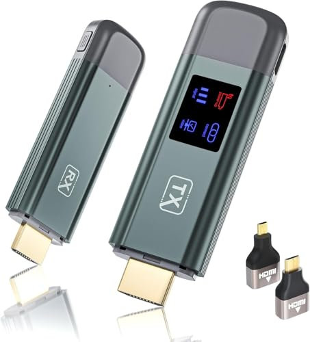 Wireless HDMI Transmitter and Receiver, TTQ Wireless HDMI Extender 4K Supported, Metal Housing, LED Display, 100FT Range, 2.4G&5G, for PC/Laptop/Camera/HDTV/Projector/TV Box