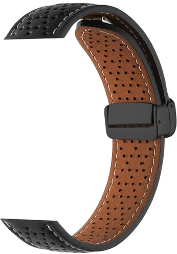 GMBYLBY Flexibles Uhrenarmband mit Magnetverschluss, elegant, 22 mm, Leder, verstellbares schnelles Uhrenarmband für Watch 6