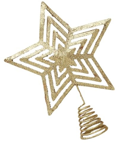 LABRIMP 1stück Weihnachtsbaum Stern Topper Dekoration Goldene Fünf- -Stern Christbaumspitze Für Festliche Weihnachten Installieren Und Anwendung