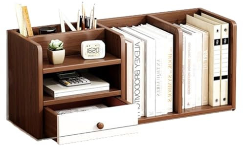 AKPHBKFG Schreibtisch-Aktenschublade aus Holz für Büro, Wohnung, CD-Regal, Bücherregal, runder Griff, multifunktionales Massivholz-Schreibtisch-Bücherregal mit viel Stauraum Brown,56 * 25 * 18cm
