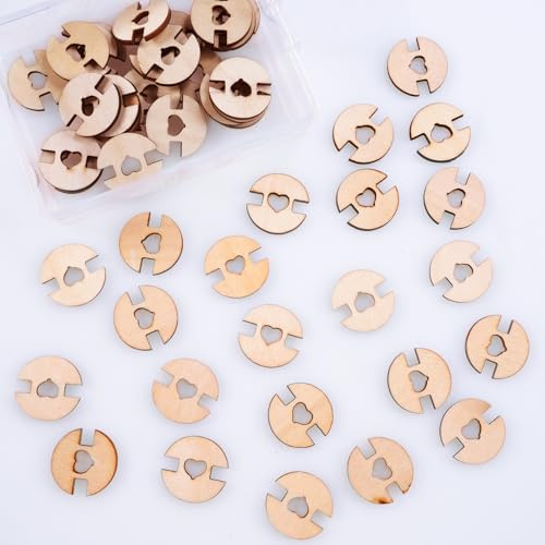 MIANRUII Pom Poms Buttons für Hüte - 50 Pcs herzförmige dekorative Holzknöpfe, umweltfreundliche DIY Handwerk Knöpfe für Kleidung, Scrapbooking, Home Decor & handgemachte Projekte