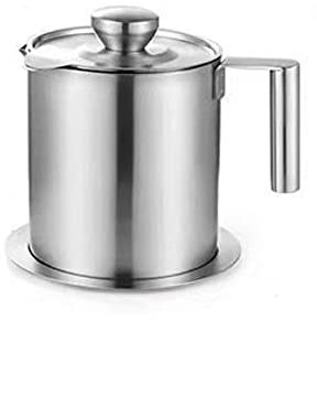 YXUANYZNB Bandeja de goteo de aceite usada para tocino con tamiz grande, tazas, colador de freír de acero inoxidable para cocina, 1,2 L