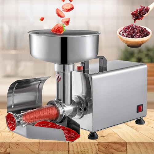 450W Electric Tomato Strainer 9 Extra Large Feed Chute Food Strainer and Sauce Maker, Used to Make Tomato Sauce, Strawberry Sauce, Blueberry Sauce, High Juice Yield, Easy to Clean