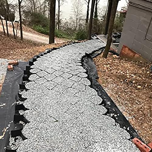 Stabilisateur Gravier Gazon Dalle Stabilisatrice Grille stabilisatrice de gravier universelle bidirectionnelle pour passerelle, 1 m 3 5 7 9 10 mètres Grandes grilles de sol extensibles flexibles en ma
