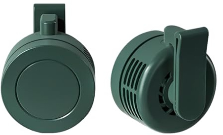 Klingenlos Mini Clip Kühler Lüfter, Hals Ventilator Taillen Ventilator, wiederaufladbar USB Ventilator mit 3 Gang Geschwindigkeit, persönlicher Ventilator für Reisen, Sport, Outdoor (2 Stück Grün)
