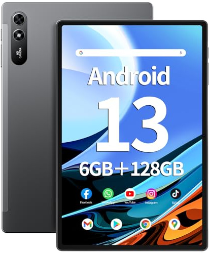 SGIN Tablet 10.51 Inch Android 13 Tablet 6GB RAM 128GB Storage, 1200 * 1920 FHD IPS Display, Octa-core Processor, Dual Camera(5MP+13MP), WiFi, Bluetooth, GPS, Type-C, GPS, 6200mAh Battery