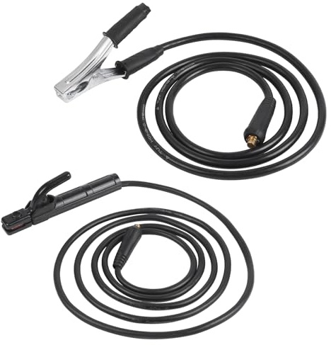 ARC Schweißmaschine Elektrodenhalter Schweißleitungen, Schweißbodenklemme, Schweißelektrodenhalter mit Kabel, Din 10-25 Stecker, 300A 16 ㎡ Kupferbekleidetes Aluminiumkabel